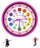 SPIKY Stylish Astronaut Wall Clock for Bedroom, Living Room, Classroom, Decorative Wall Clock, Playroom and Nursery | Multi Coloured Hour and Minutes Hand | Birthday Gift for Girls - Pink