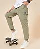 Coolsters by Pantaloons Cotton Knit Solid Cargo Style Joggers - Olive Green
