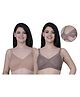 Fabme Blended Woven Solid Maternity Bra - Brown & Chocolate