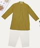 Indus Route by Pantaloons Cotton Woven Full Sleeves Geometric Printed Kurta & Pyjama Set - Yellow