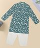 Indus Route by Pantaloons Cotton Woven Full Sleeves Abstract Printed Kurta & Pyjama Set - Turquoise