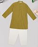 Indus Route by Pantaloons Cotton Woven Full Sleeves Geometric Printed Kurta & Pyjama Set - Yellow