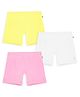 Plan B Cotton Knit Pack Of 3 Solid Boy Shorts - White Baby Pink & Lemon