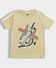 Orange Sugar 100% Cotton Knit Half Sleeves Plane Printed Tee - Cream