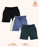 Orange Sugar 100% Cotton Knit Pack Of 3 Solid Shorts - Multi Colour