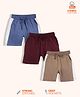 Orange Sugar 100% Cotton Knit Pack Of 3 Side Taped Shorts - Multi Colour