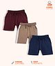 Orange Sugar 100% Cotton Knit Pack Of 3 Side Taped Shorts - Multi Colour
