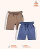 Orange Sugar 100% Cotton Knit Pack Of 2 Side Taped Shorts - Indigo Blue & Brown