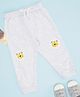 Pantaloons Baby Cotton Knit Lion Face Printed Pants - Grey