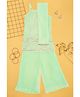 Akkriti by Pantaloons Woven Sleeveless Sequin Embellished Kurta Palazzo & Dupatta Set - Aqua Blue