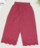 Akkriti by Pantaloons Cotton Flax Woven Floral Embroidered Pants - Pink