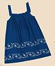 Akkriti by Pantaloons Cotton Flax Woven Sleeveless Floral Printed Dress - Navy Blue