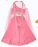 Akkriti by Pantaloons Woven One Shoulder Sleeveless Floral Embroidered Sequins Embellished Crop Top & Palazzo With Jacket Set - Pink
