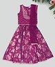 Akkriti by Pantaloons Woven Sleeveless Floral Embroidered Sequins Embellished Lehenga & Choli With Dupatta Set - Purple