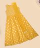 Akkriti by Pantaloons Woven Sleeveless Sequin Embellished Floral Embroidered & Printed Dress With Dupatta - Yellow