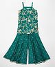 Akkriti by Pantaloons Woven Sleeveless Floral Embroidered Kurti Palazzo Set - Teal Blue