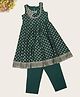 Akkriti by Pantaloons Woven Sleeveless Sequin Embellished Floral Embroidered & Thread Work Detailed Kurti Pant Set - Green
