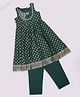 Akkriti by Pantaloons Woven Sleeveless Sequin Embellished Floral Embroidered & Thread Work Detailed Kurti Pant Set - Green