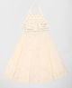 Akkriti by Pantaloons Cotton Woven Sleeveless Mirror Work Embellished Halter Neck Lehenga Choli Set - White