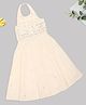 Akkriti by Pantaloons Cotton Woven Sleeveless Mirror Work Embellished Halter Neck Lehenga Choli Set - White