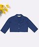 Akkriti by Pantaloons Woven Three Fourth Sleeves Solid Crop Top - Navy Blue