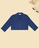 Akkriti by Pantaloons Woven Three Fourth Sleeves Solid Crop Top - Navy Blue