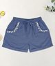 Akkriti by Pantaloons Cotton Woven Floral Embroidered Shorts - Blue