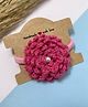 Little Peas Crochet Floral Applique Detailed Headband - Dark Pink