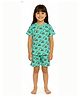 Tiny Hugs Cotton Knit Half Sleeves Excavator Printed Coordinating Tee & Shorts Set - Blue