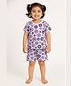 Tiny Hugs Cotton Knit Half Sleeves Evil Eye Printed Coordinating Tee & Shorts Set- Purple