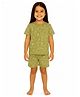 Tiny Hugs Cotton Knit Half Sleeves Dinosaurs  Printed Coordinating Tee & Shorts Set - Green