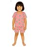 Tiny Hugs Cotton Knit Half Sleeves Popcorn Printed Coordinating Tee & Shorts Set - Pink