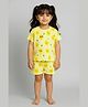 Tiny Hugs Cotton Knit Half Sleeves Lemon Printed Coordinating Tee & Shorts Set - Lemon