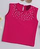 Bright Stars KIDSWEAR Knit Sleeveless Beads Embellished Top - Pink