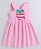 Bright Stars KIDSWEAR Cotton Woven Sleeveless Strawberry Embroidered Dress - Pink