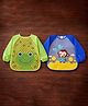 Joy Buzz Baby Waterproof Long Sleeve Bib Pack of 2 | Full Sleeve Feeding Apron for Kids | Reusable, Easy Clean, Mess Protection (Design May Vary)