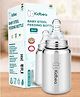Kidbea Steel Baby Feeding Bottle 150ml | Baby Milk Bottle with Advanced Anti Colic Valve, Bpa Free, Soft Silicone Nipple, Wide Neck for Newborn & Infant Kids