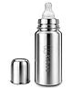 Kidbea Jointless SS 304 Stainless Steel Baby Feeding Bottle 240ml with Anti-Colic Silicone Teat BPA Free