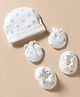 Bubble Pop Interlock Knit Cap Mitten & Booties Set With Fruit Print White - Diameter 15 cm