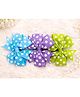 Flaunt Chic Set of 3 Polka Dots Printed Pinwheel Bow Applique Detailed Alligator Hair Clips - Purple