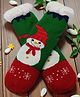 Butterthief Woollen Knit Christmas Theme Snowman Designed Anti Skid Socks - Green & Red