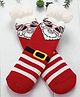 Butterthief Woollen Knit Christmas Theme Santa Claus Designed Anti Skid Socks - Red