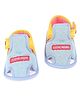 Butterthief I Love Papa Text Patch Detailed Velcro Closure Booties - Sky Blue