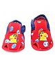 Butterthief Dinosaur Applique Detailed Velcro Closure Booties - Navy Blue