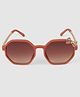 DukieKooky Bow Applique Detailed UV Protected Square Sunglasses - Orange