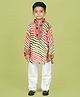 Banjara India Cotton Woven Full Sleeves Leheriya Printed Kurta & Pyjama Set - White