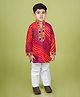 Banjara India Cotton Woven Full Sleeves Leheriya Printed Kurta & Pyjama Set - Pink