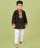 Banjara India Cotton Woven Full Sleeves Bandhani Printed Kurta & Pyjama Set - Black