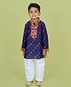 Banjara India Cotton Woven Full Sleeves Bandhani Printed Kurta & Pyjama Set - Blue