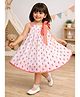 Mamma's Bear 100% Cotton Woven Sleeveless Floral Printed Dress - Peach